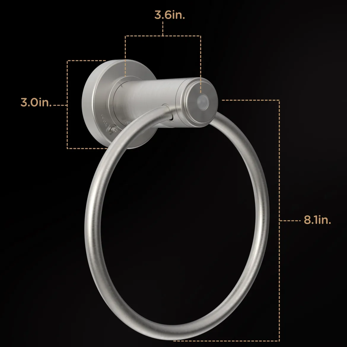 Enbrighten LED Motion Sensing Towel Ring Light, Brushed Nickel