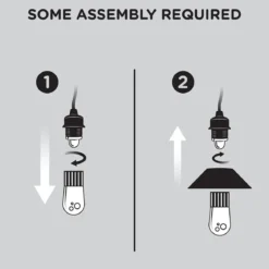 Enbrighten Light Bundle Classic LED Cafe Lights (6 Bulbs, 12ft. White Cord) and 6 Stainless Steel Cage Shades