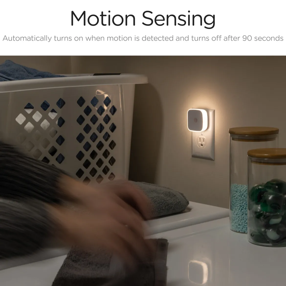 Enbrighten Mini LED Motion-Sensing Night Light, 2 Pack, White