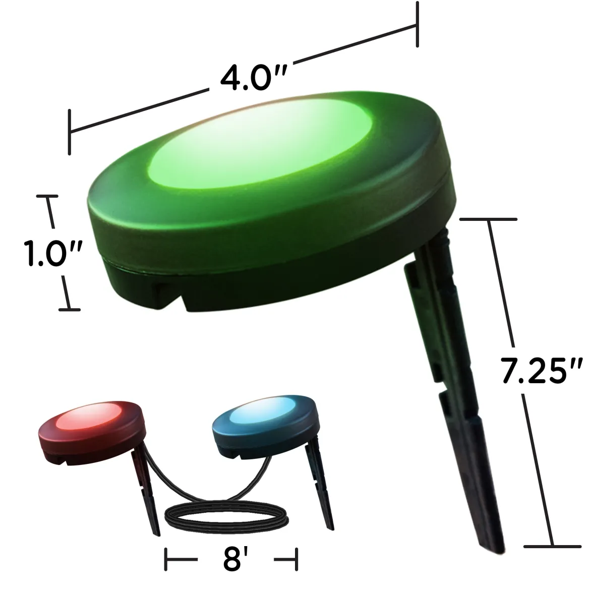 Enbrighten Seasons Color-Changing LED Landscape Lights, 6 Pucks, 40ft. Black Cord