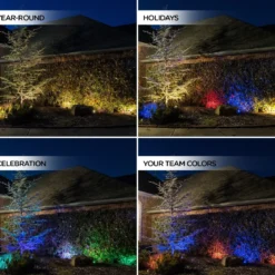 Enbrighten Seasons Color-Changing LED Landscape Lights, 6 Pucks, 40ft. Black Cord