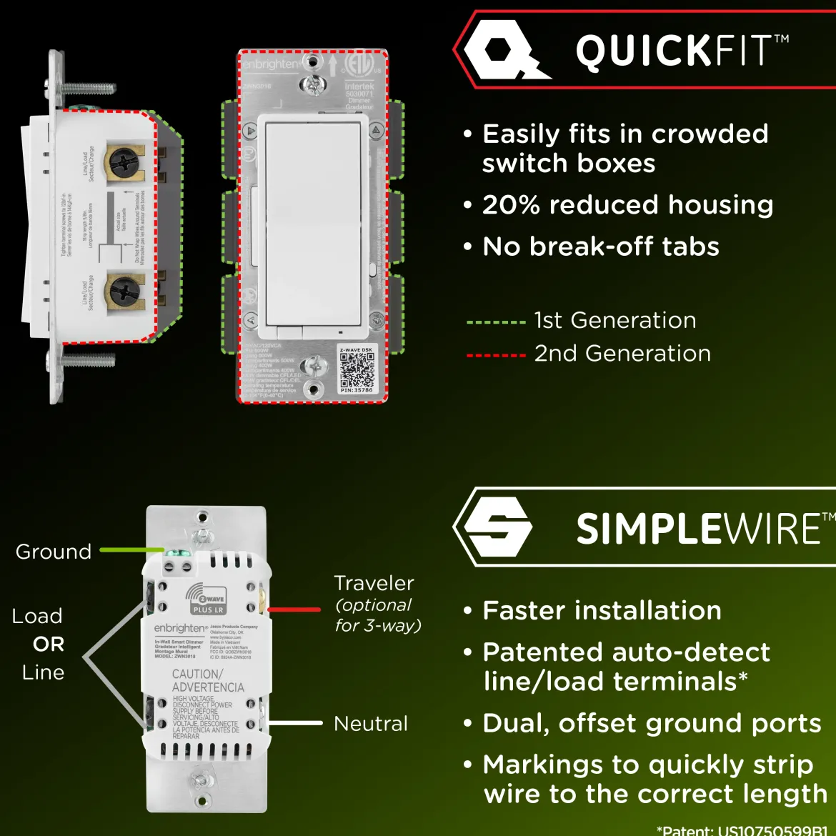 Enbrighten 800 Series Z-Wave Paddle Dimmer