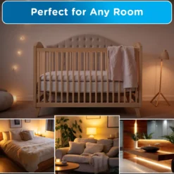 Enbrighten SleepLite Night Light, Motion Select, Motion-Boost, Amber LED, Coverlite, Backlit, White