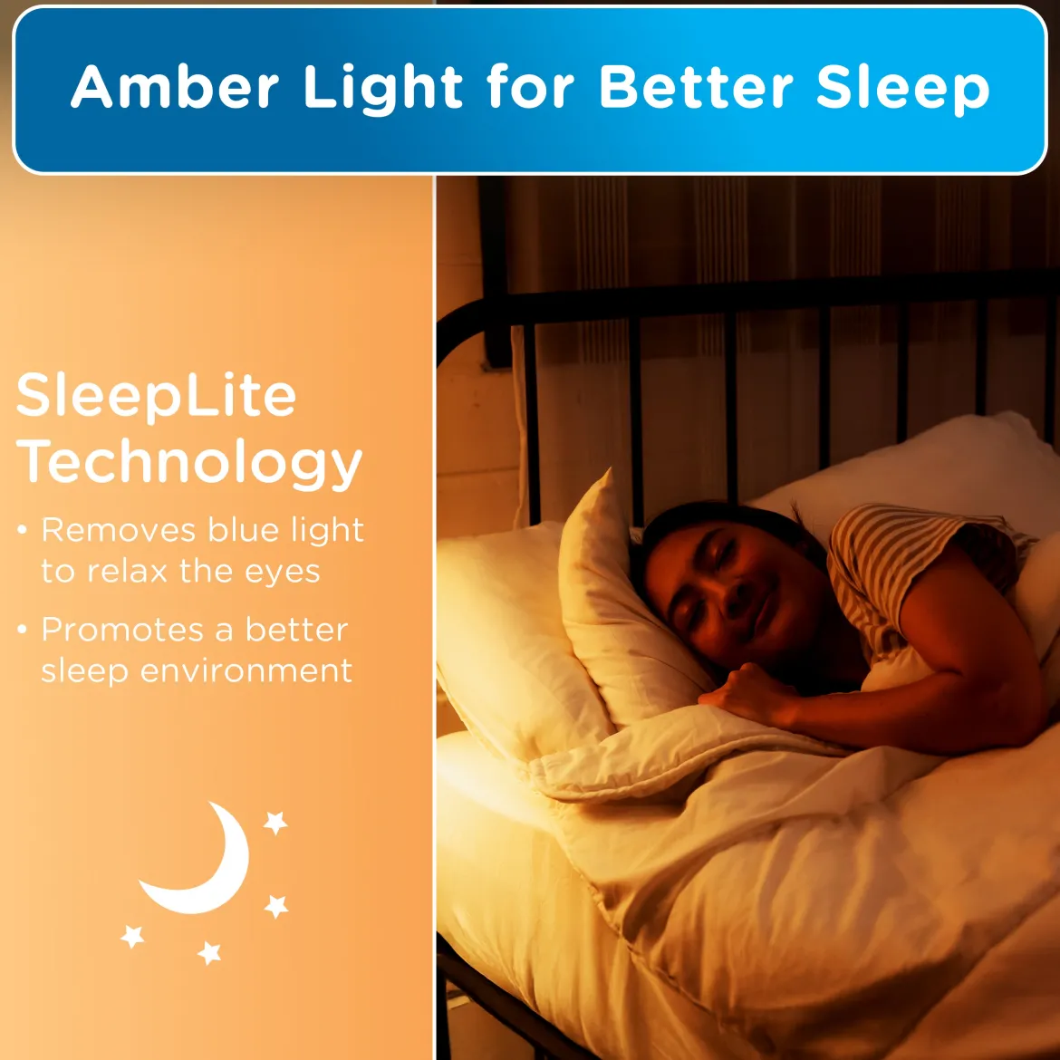 Enbrighten SleepLite Night Light, Motion Select, Motion-Boost, Amber LED, Coverlite, Backlit, White