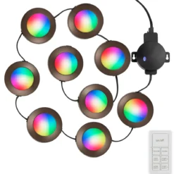 Enbrighten Spectrum Indoor Color-Changing LED Puck Lights, 9 Lights, Up to 18in. Black Cord