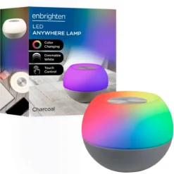 Enbrighten USB-Powered Color-Changing Tabletop LED Mini Bowl Night Light, Gray