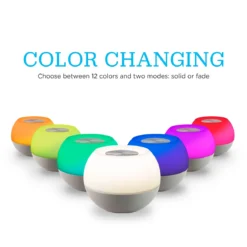 Enbrighten USB-Powered Color-Changing Tabletop LED Mini Bowl Night Light, Gray