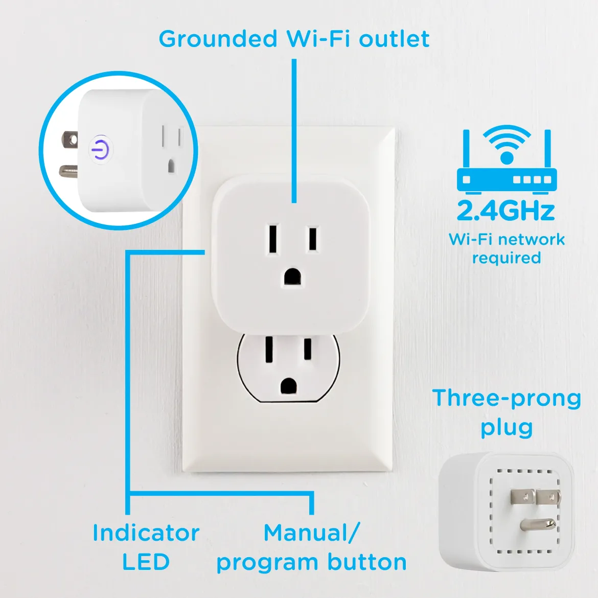 Enbrighten VIBE Indoor Single-Outlet Wi‑Fi Matter Smart Plug