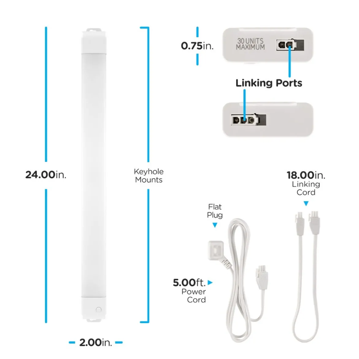 Enbrighten VIBE 24in. LED WiFi Light Fixture, White