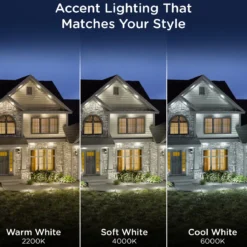 Enbrighten VIBE WiFi Color-Changing Permanent Outdoor Eternity Accent Lights, 24 Lights, 100ft. White Cord