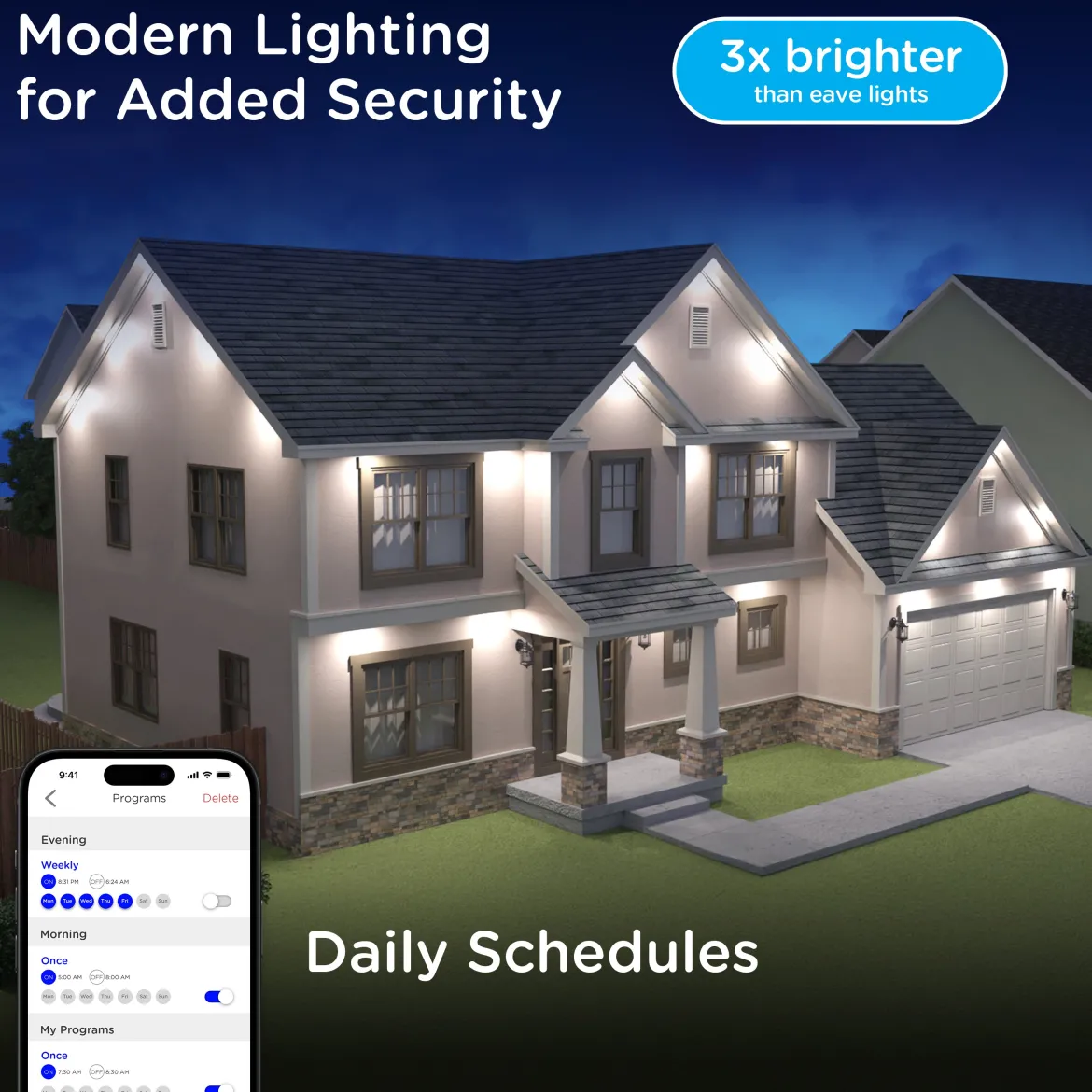 Enbrighten VIBE WiFi Color-Changing Permanent Outdoor Eternity Accent Lights, 24 Lights, 100ft. White Cord