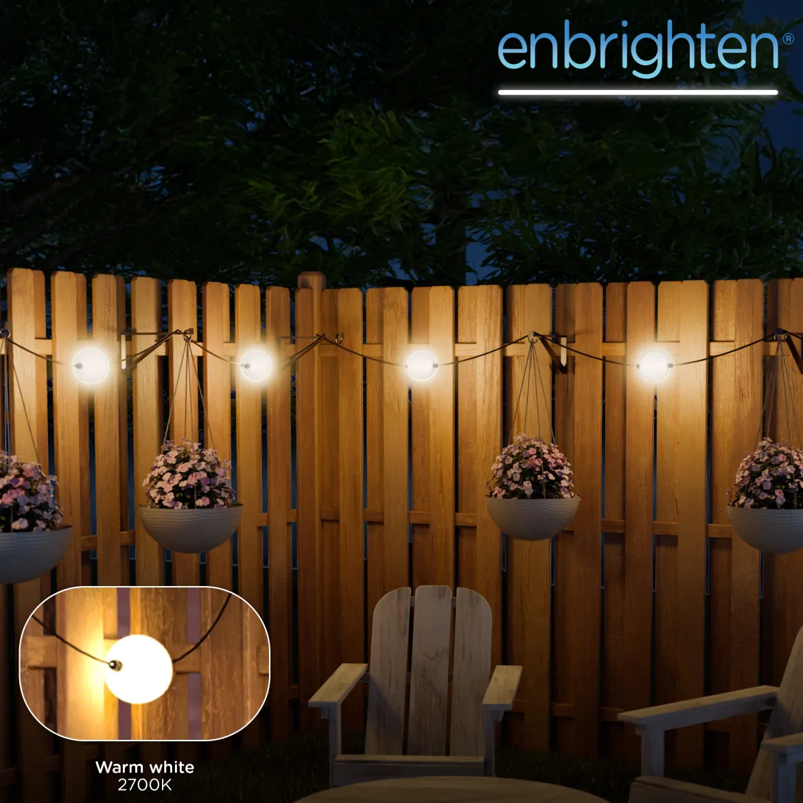 Enbrighten Warm White Globe String Lights 12 Bulbs, 44ft.