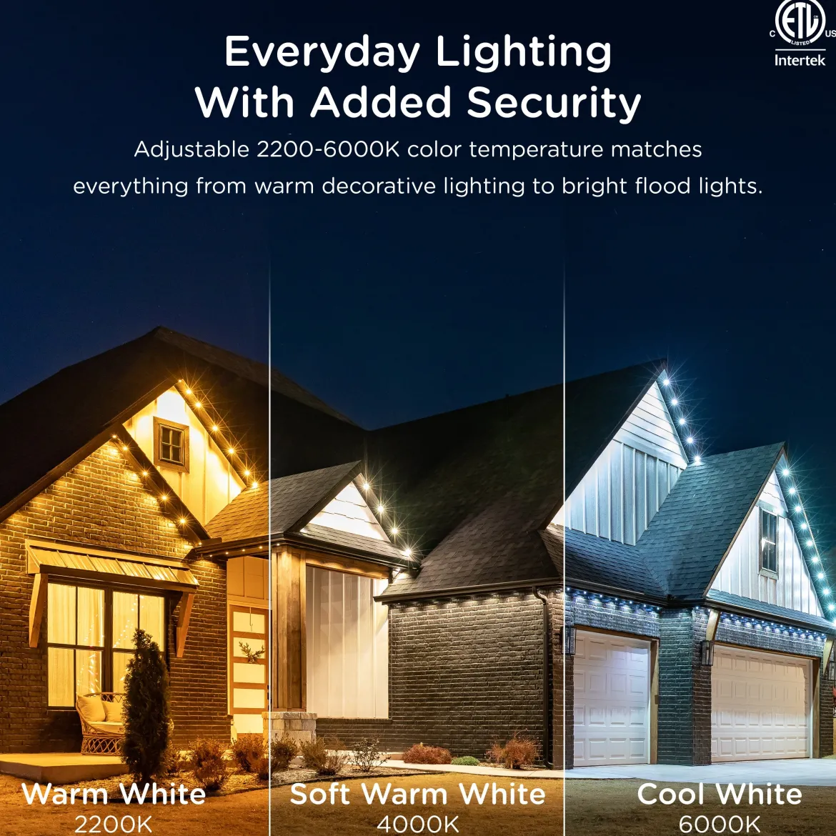 Enbrighten WiFi VIBE Color-Changing Permanent Outdoor Eternity Eave Lights, 108 Lights, 150ft. White