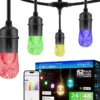 Enbrighten WiFi VIBE Color-Changing Classic LED Cafe Lights, 24 Bulbs, 48ft. Black Cord