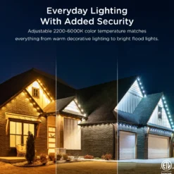 Enbrighten WiFi VIBE Color-Changing Permanent Outdoor Eternity Eave Lights, 36 Lights, 50ft. Black Cord