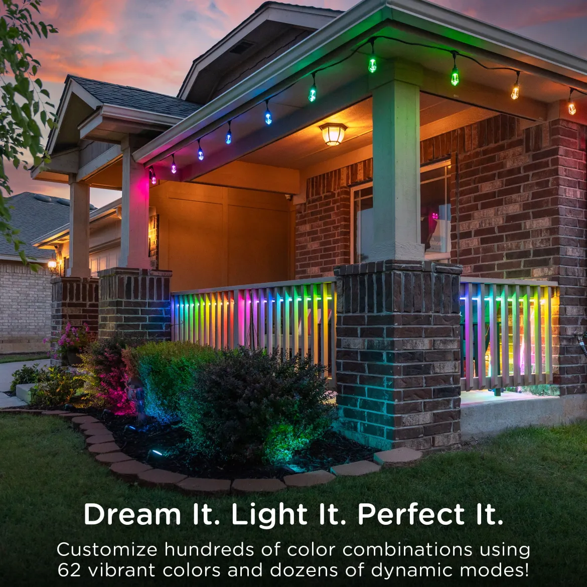 Enbrighten WiFi VIBE Color-Changing LED Landscape Lights, 6 Lights, 50ft. Black Cord