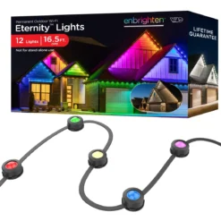 Enbrighten WiFi VIBE Eternity Eave Lights Extension Light Strand, 16.5ft. Black