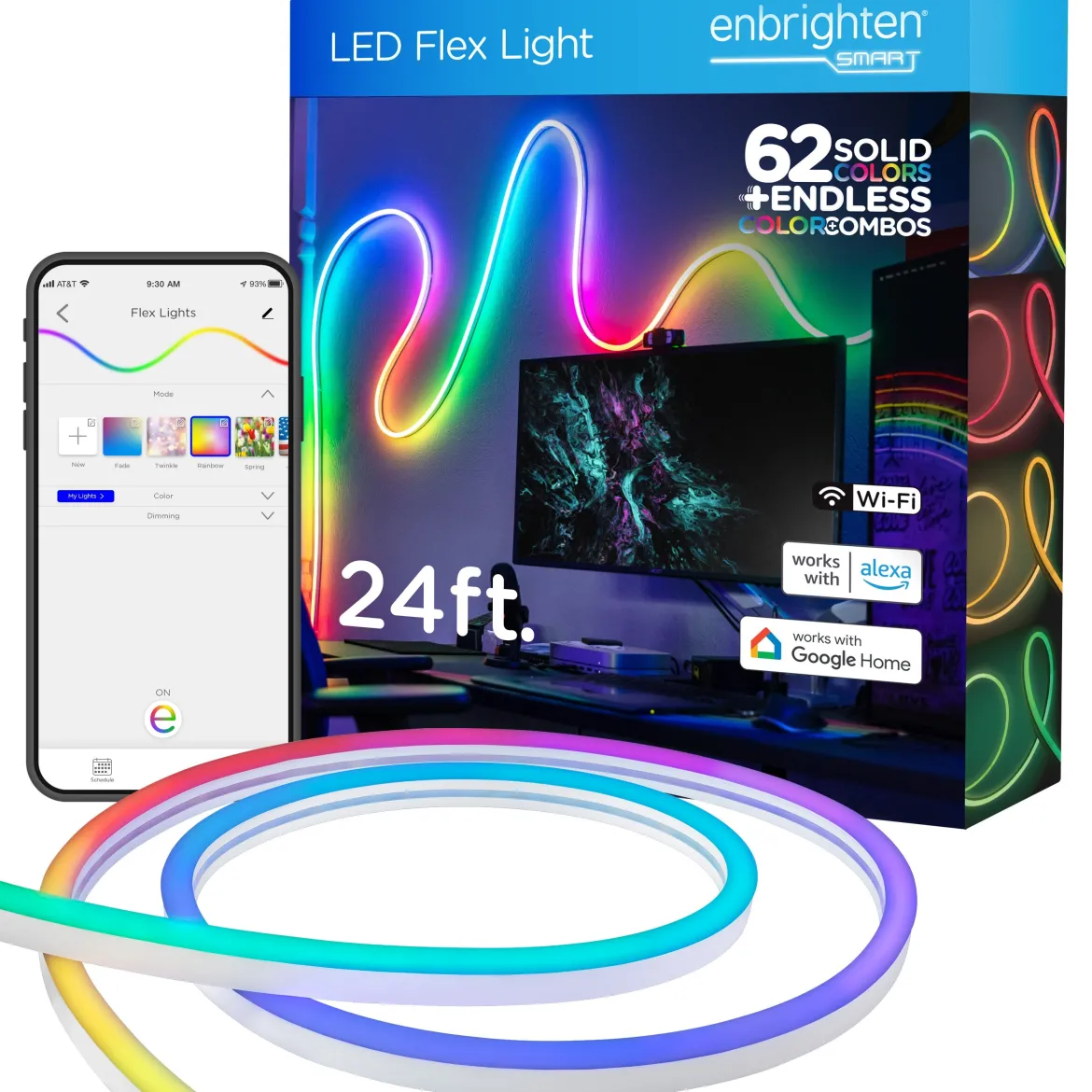 Enbrighten WiFi VIBE Indoor/Outdoor Color-Changing LED Flex Light, 24ft.