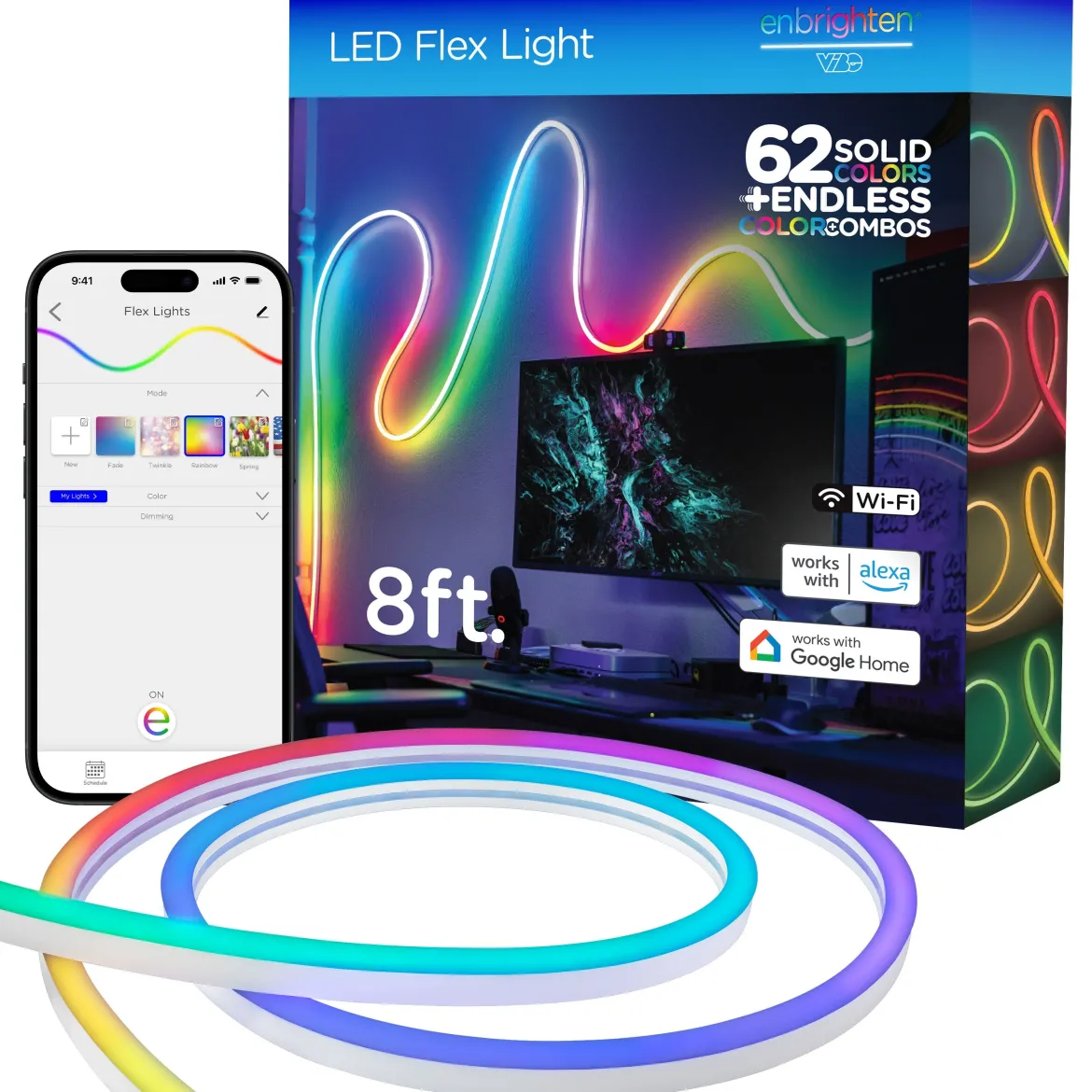 Enbrighten WiFi VIBE Indoor/Outdoor Color-Changing LED Flex Light, 8ft.
