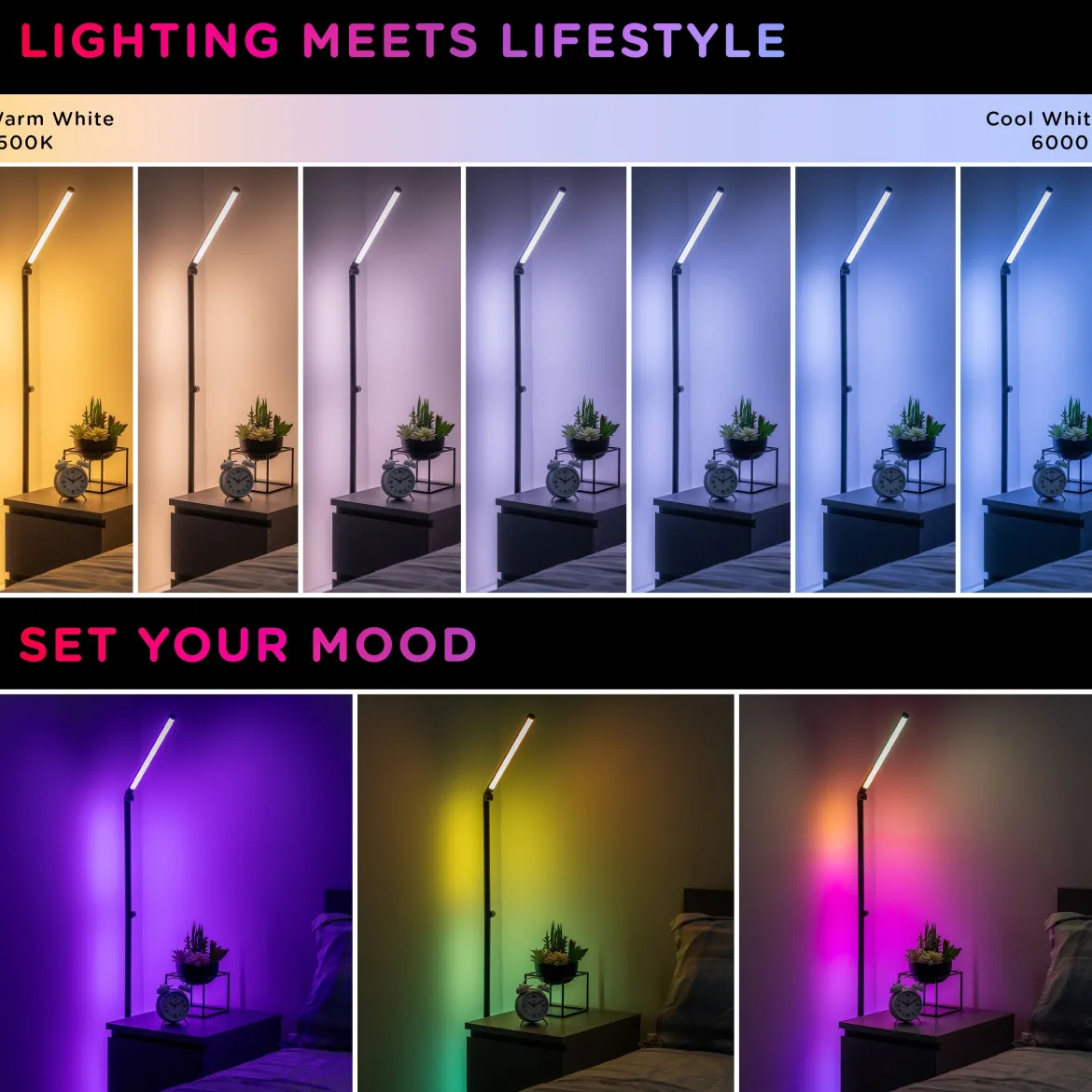 Enbrighten WiFi VIBE Spectrum Color-Changing Adjustable Accent Lamp