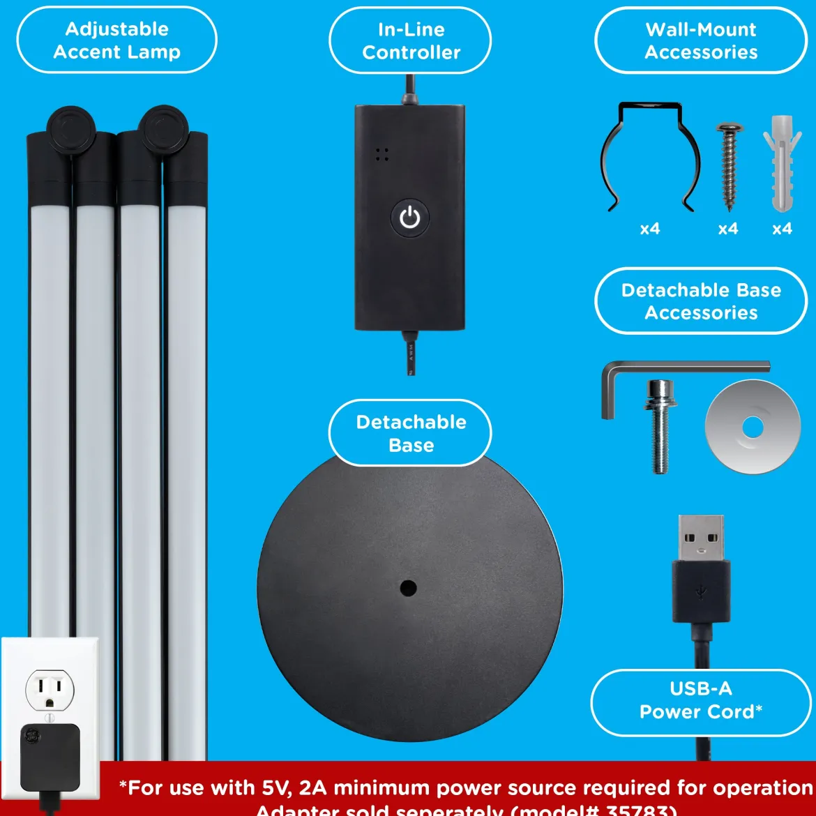 Enbrighten WiFi VIBE Spectrum Color-Changing Adjustable Accent Lamp