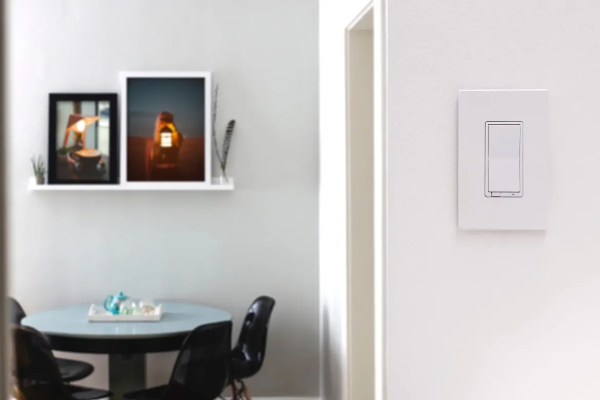 Enbrighten Zigbee In-Wall Smart Dimmer with QuickFit™ and SimpleWire™, White/Almond