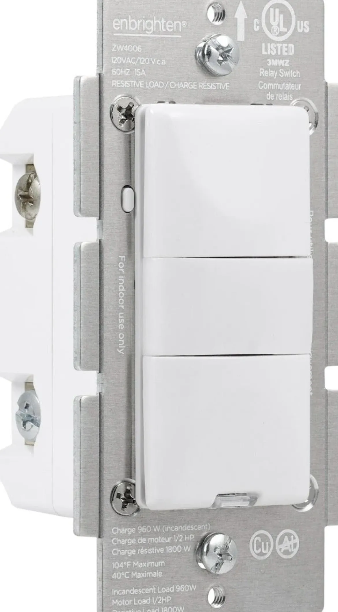 Enbrighten Z-Wave In-Wall Smart Motion Switch, White/Almond