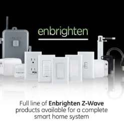 Enbrighten Z-Wave In-Wall Smart Toggle Switch with QuickFit™ and SimpleWire™, Light Almond
