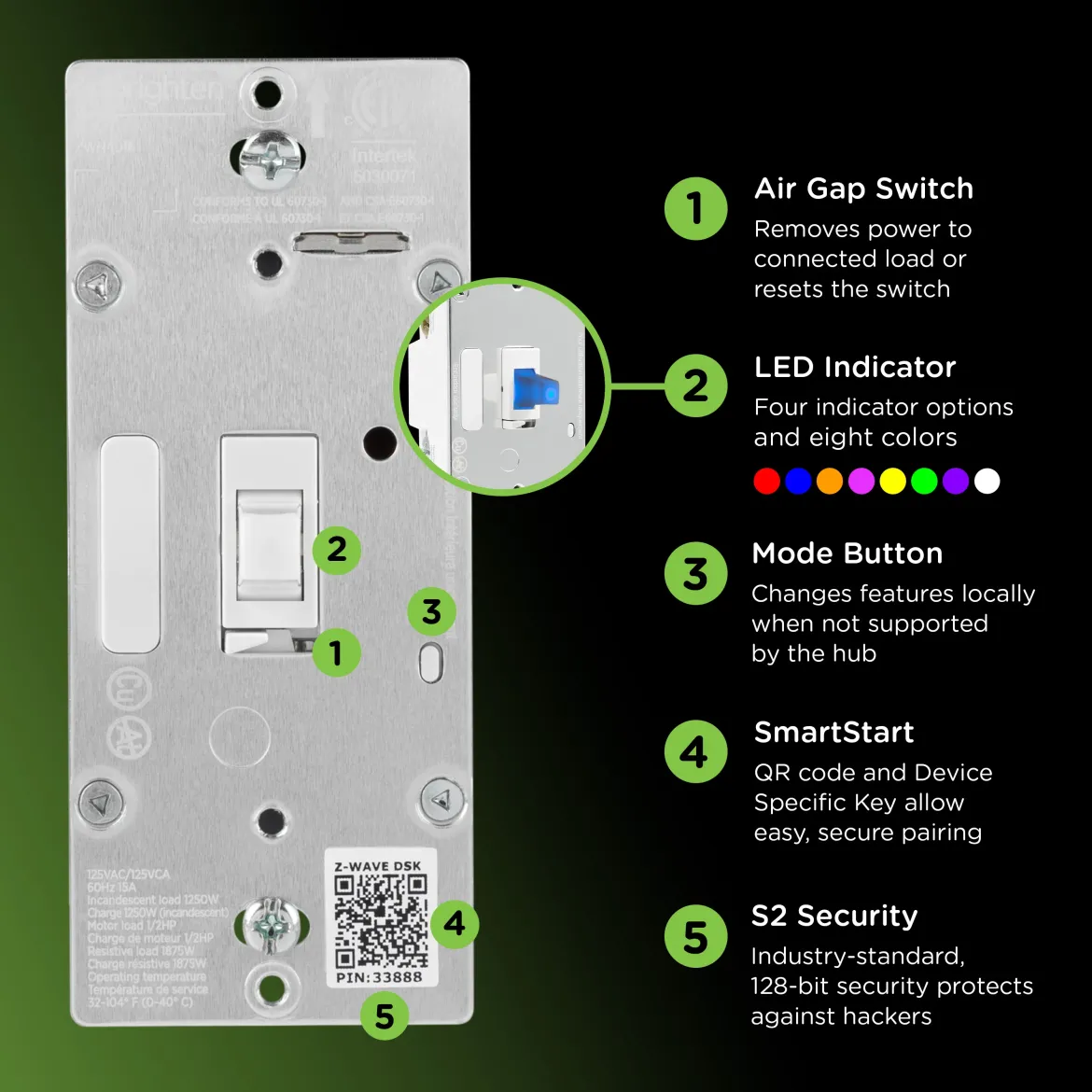 Enbrighten Z-Wave 800 Series In-Wall Smart Switch