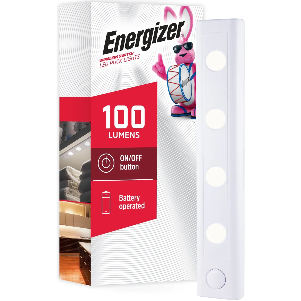 Energizer 12in. Battery Operated LED Light Bar, White