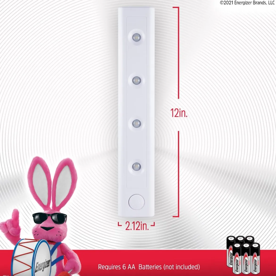 Energizer 12in. Battery Operated LED Light Bar, White