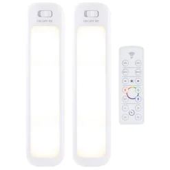 Energizer 12in. Battery Operated Color-Changing LED Light Bar with Remote, 2 Pack, White