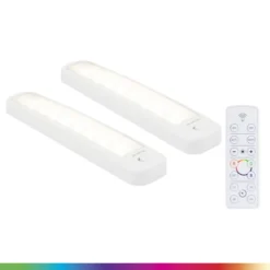 Energizer 12in. Battery Operated Color-Changing LED Light Bar with Remote, 2 Pack, White