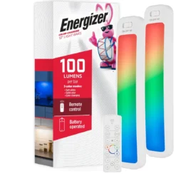 Energizer 12in. Battery Operated Color-Changing LED Light Bar with Remote, 2 Pack, White