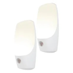 Energizer Plug-In Light Sensing LED Night Light, 2 Pack, White