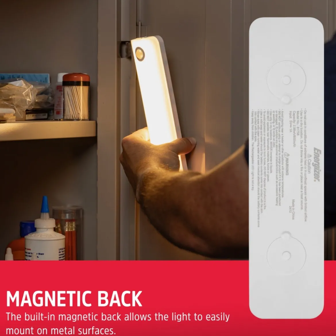 Energizer Rechargeable Motion-Sensing Light Bar, White