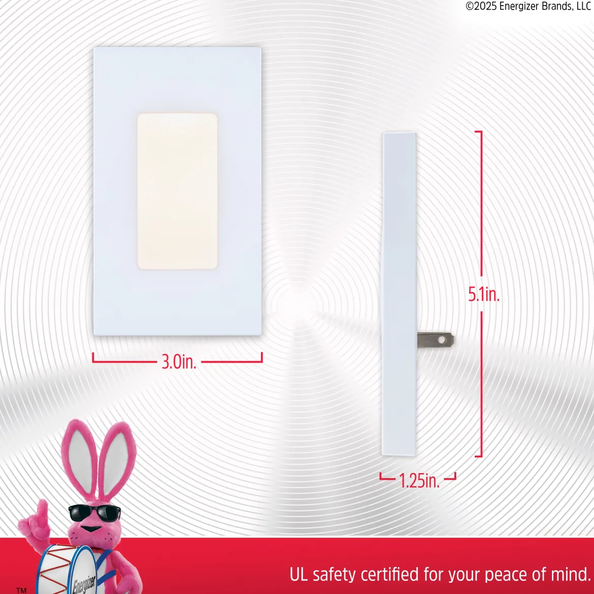 Energizer SlimLine CoverLite LED Night Light, 2 Pack