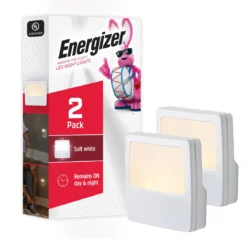 Energizer White Always-On LED Night Light, 2 Pack