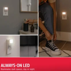 Energizer White Always-On LED Night Light, 2 Pack