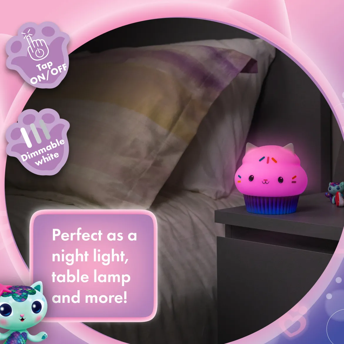 Gabby’s Dollhouse Cakey Cat Color-Changing Squish ’ems Light