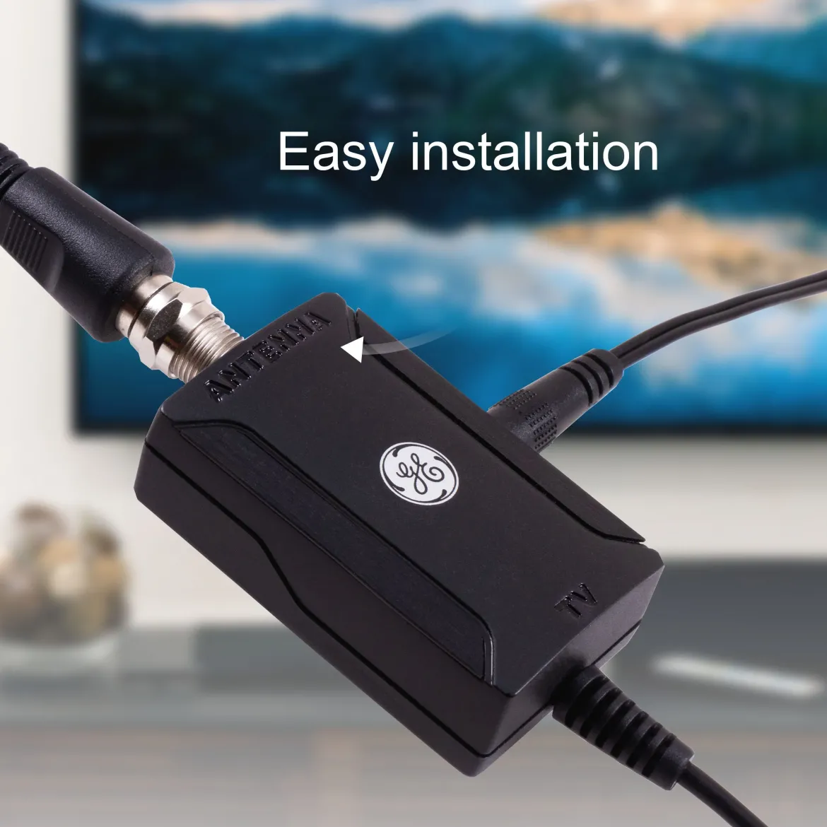 GE Antenna Amplifier with AC Power Adapter, Black