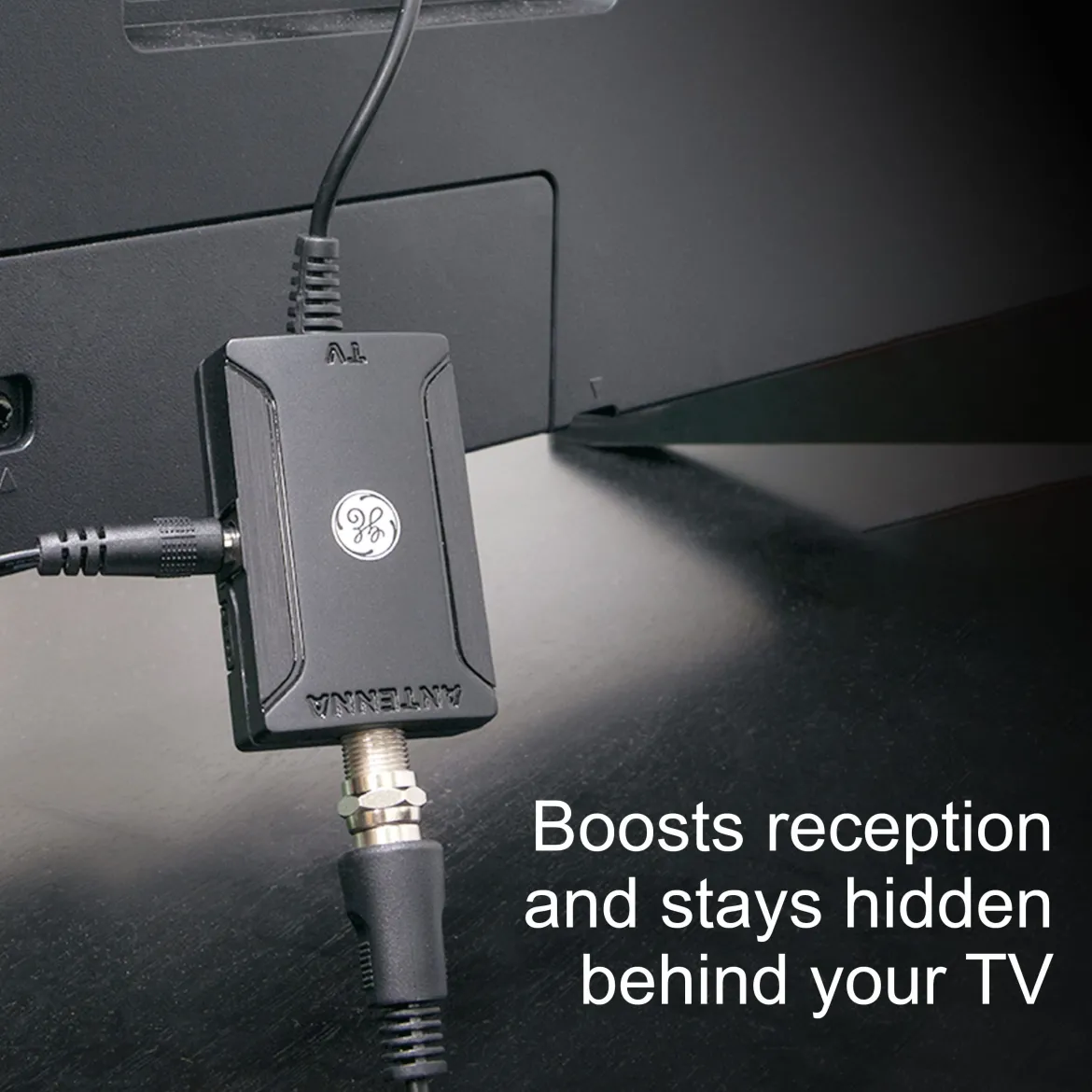 GE Antenna Amplifier with AC Power Adapter, Black