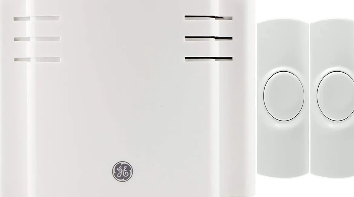GE Battery Operated 8-Chime 2-Push Button Wireless Door Chime Kit, White