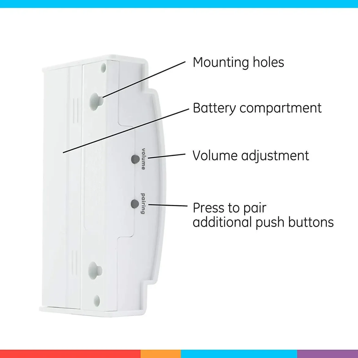 GE Battery Operated 2-Chime Wireless Door Chime Kit, White