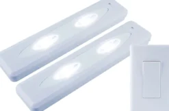 GE Battery Operated LED Light Bars with Remote, White, 2 Pack