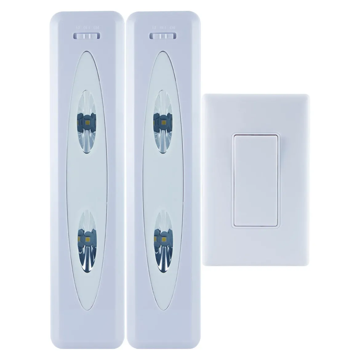 GE Battery Operated LED Light Bars with Remote, White, 2 Pack