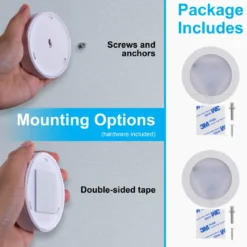 GE Battery Operated Touch Activated LED Puck Lights, 2 Pack, White