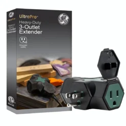 GE-branded Heavy-Duty 3-Outlet Tap w/indicator light, Green