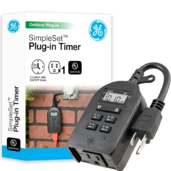 GE-branded myTouchSmart SimpleSet 1-Outlet Outdoor/Indoor Digital Plug-in Timer