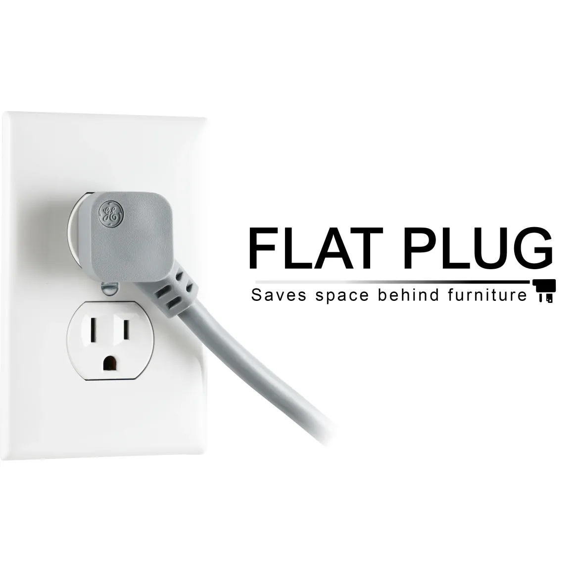 GE-branded 6-Outlet Surge Protector, Gray, 25ft. Cord